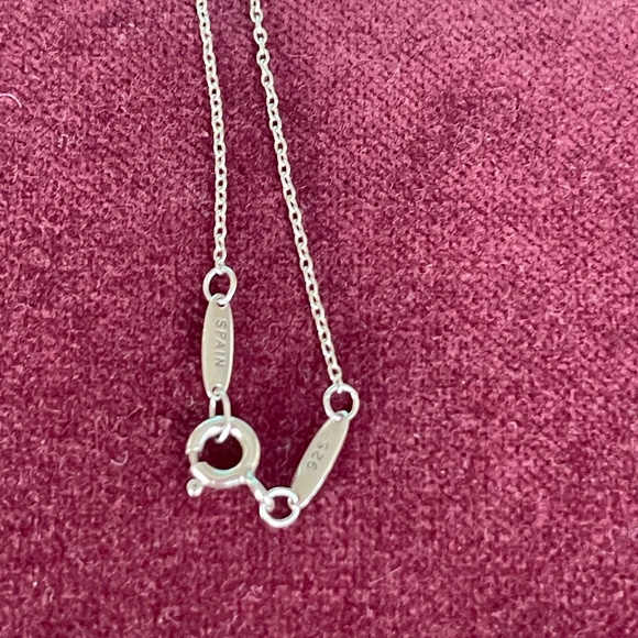 Tiffany Key Pendant w/pink Sapphire stone  & Tiffany 18" Chain - Picture 3 of 5